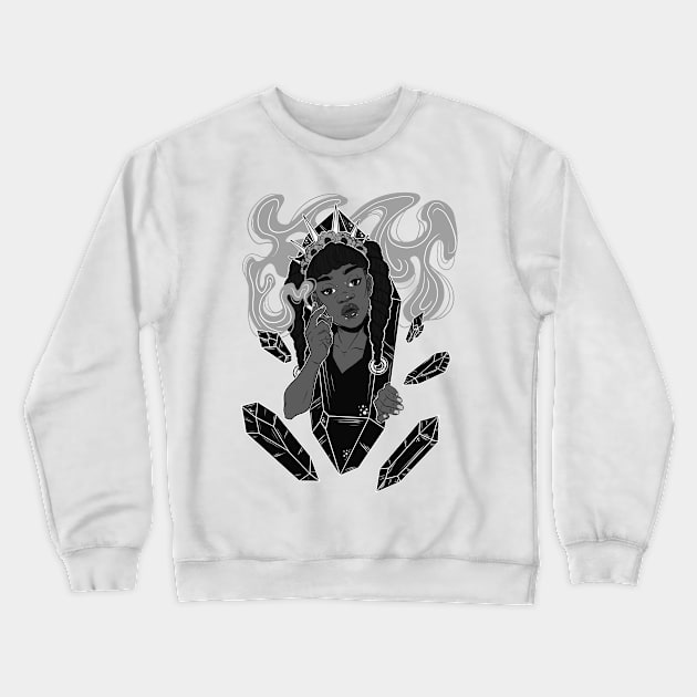 Crystal Smoker Crewneck Sweatshirt by WildSkullflowerArt